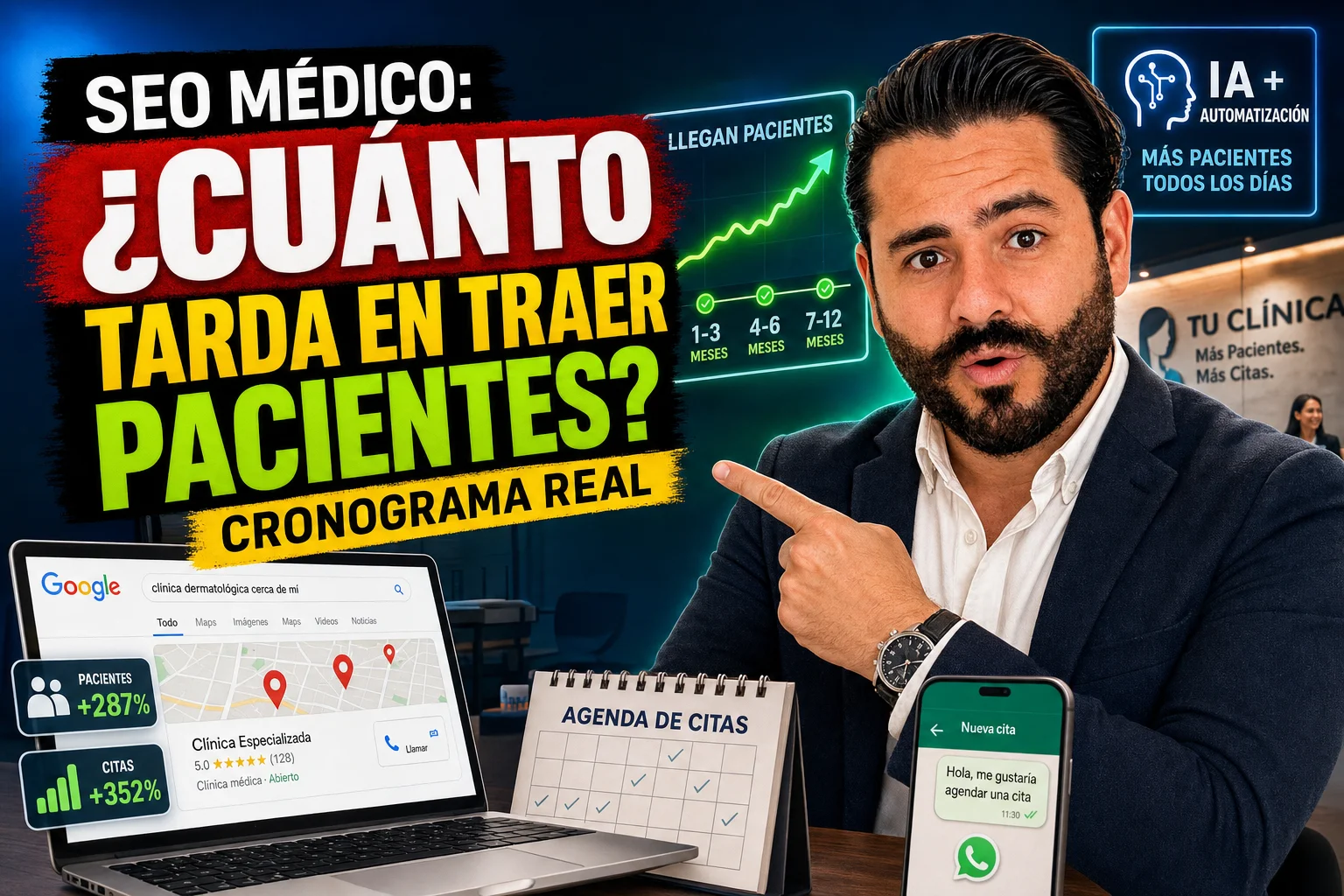 Cuánto tarda el SEO médico en traer pacientes: cronograma real
